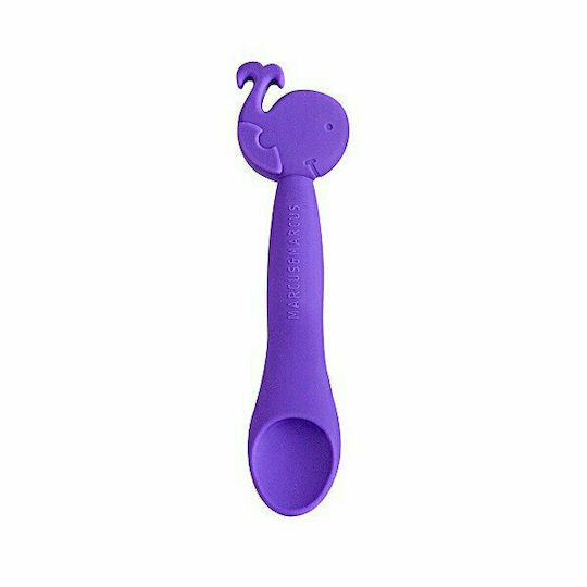 Marcus & Marcus Baby Spoon Whale made of Silicone for 6+ months Purple