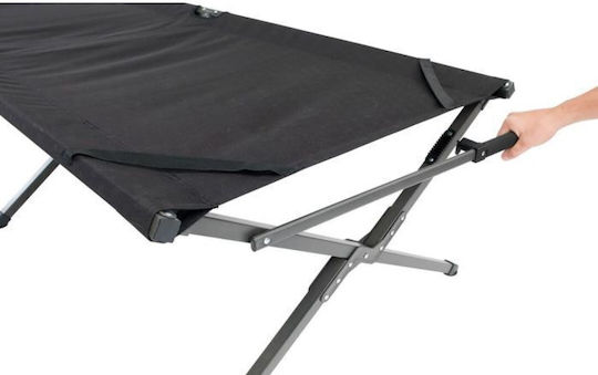 Folding Campaign Bed Single Black