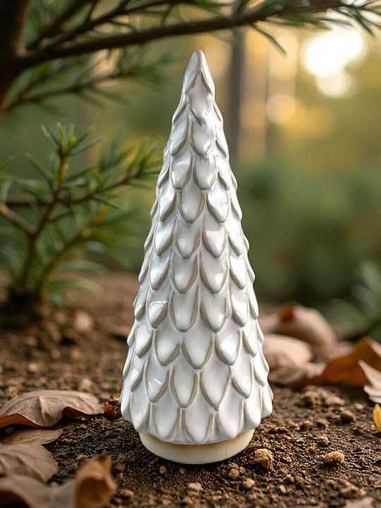 Decorațiune de Crăciun Ceramic Braduleț 20cm. Alb