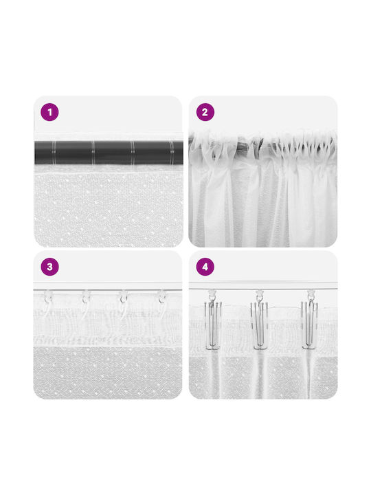 vidaXL White Window Curtain with Pencil Pleat 600x220cm