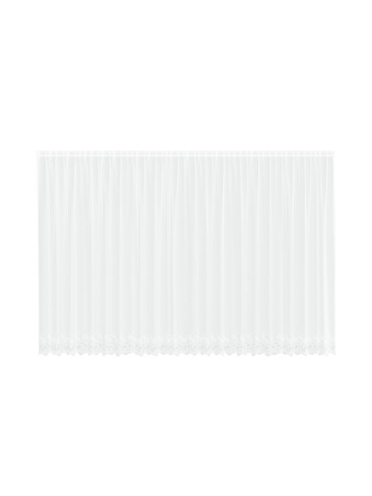 vidaXL White Window Curtain with Pencil Pleat 600x220cm