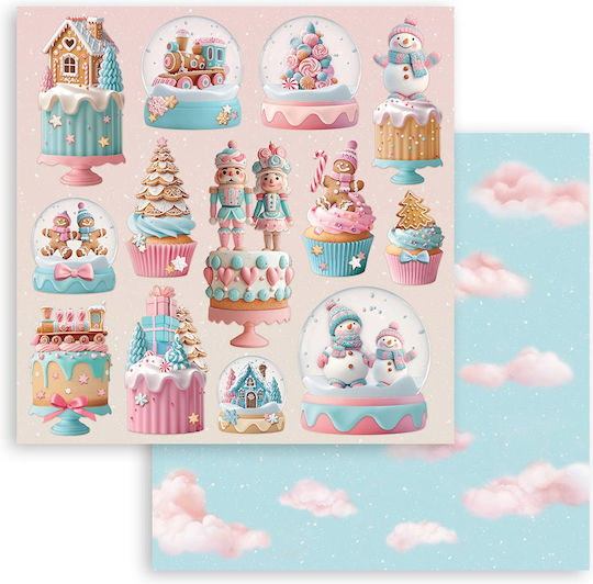 Scrapbooking-Zubehör Χαρτιά 10 Stück 20,3×20,3cm Stamperia Candy Christmas