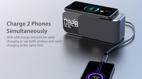 Ceas De Masă Digital Cu Ceas Deșteptător Radio Și Încărcare Wireless