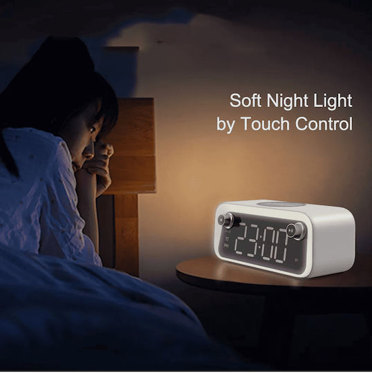 Ceas De Masă Digital Led Cu Ceas Deșteptător Radio Și Încărcare Wireless