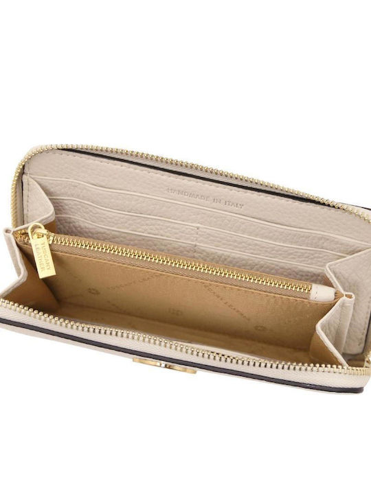Groß Leder Damen Geldbörse Klassisch Beige