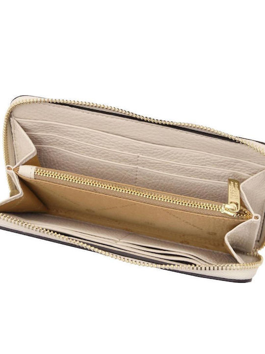 Groß Leder Damen Geldbörse Klassisch Beige