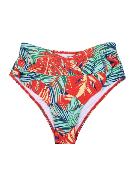 Bikini Set High Waist Floral Coral