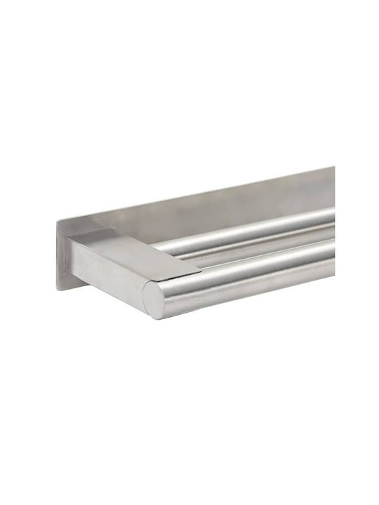 vidaXL Single Wall-Mounted Bathroom Shelf Unit ​40x9cm Inox Silver