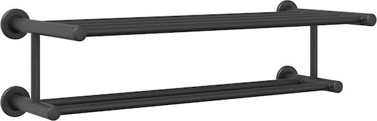vidaXL Single Wall-Mounted Bathroom Shelf Unit ​61x23cm Inox Black