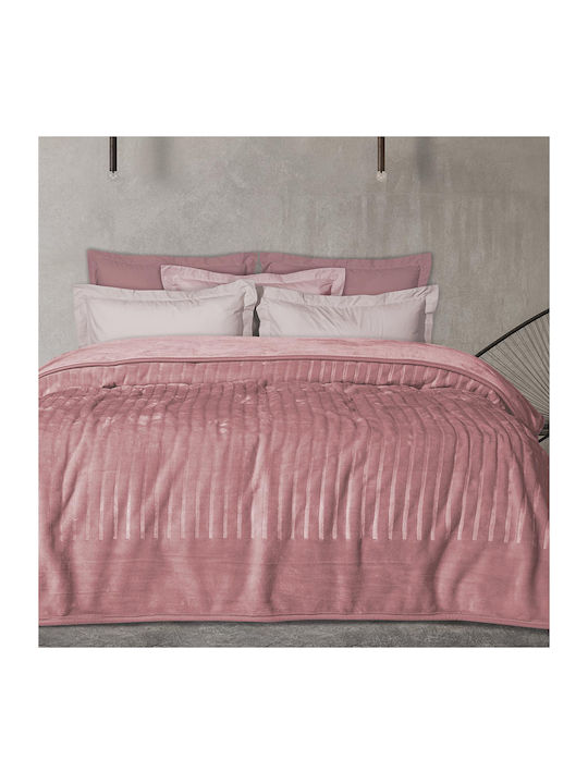 Das Home 1352 Samtige Übergröße Decke 220x240cm Rosa