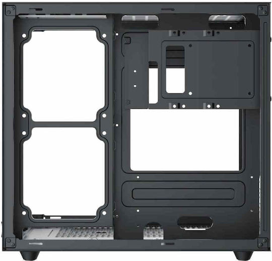 Xigmatek Aqua M Lite Gaming Mini-Turm Computergehäuse mit Seitenfenster und ARGB-Beleuchtung Schwarz
