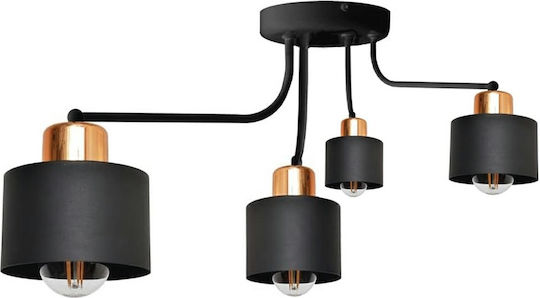 Spot with 4 Lights and with Socket E27 in Black Color