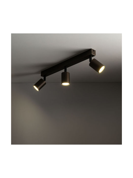 TK Lighting Triple Spot with Socket GU10 in Brown Color