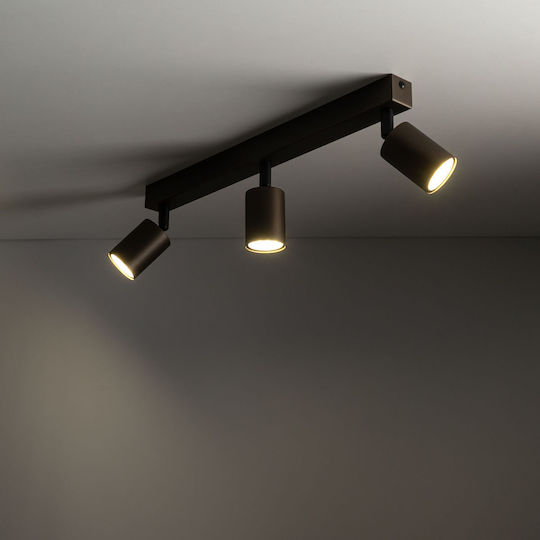 TK Lighting Τριπλό Σποτ με Ντουί GU10 σε Καφέ Χρώμα TK Lighting Τριπλό Σποτ με Ντουί GU10 σε Καφέ Χρώμα
