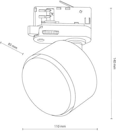 TK Lighting Single Spot with Socket GX53 in Black Color