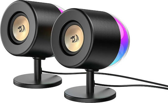 Redragon 28.09.0018 Ηχεία Υπολογιστή 2.0 με RGB Φωτισμό και Ισχύ 6W σε Μαύρο Χρώμα