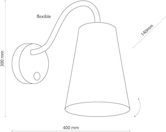 TK Lighting Wire Colour Leuchte Wand mit Fassung E27 Orange