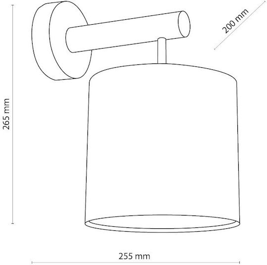 TK Lighting Deva Vintage Lumină de Perete cu Soclu E27 Bej 25.5x25.5cm