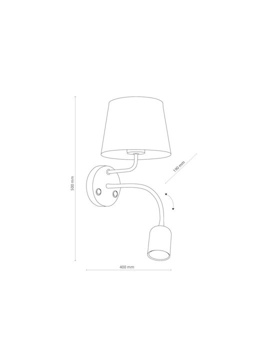 TK Lighting Maja Lamp Wall with Socket E27 White 45x22cm