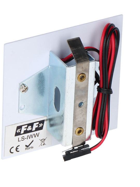 F&F Lumină Exterioară de Perete cu Abajur LED IP20 1.2W cu Alb Cald Lumină