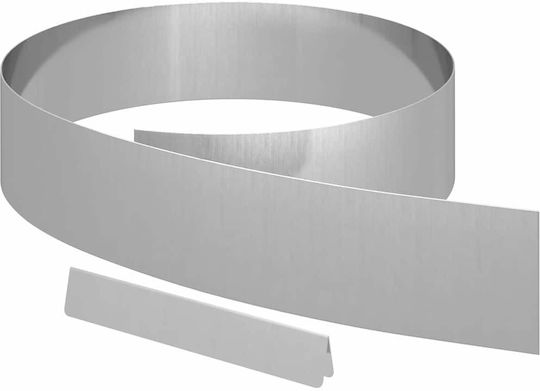vidaXL Metallgartenbordüre in Silber Farbe 15cm x 4.5m