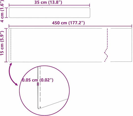vidaXL Metallgartenbordüre in Silber Farbe 15cm x 4.5m