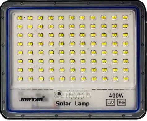 Jortan Στεγανός Ηλιακός Προβολέας LED 400W Ψυχρό Λευκό με Τηλεχειριστήριο IP66