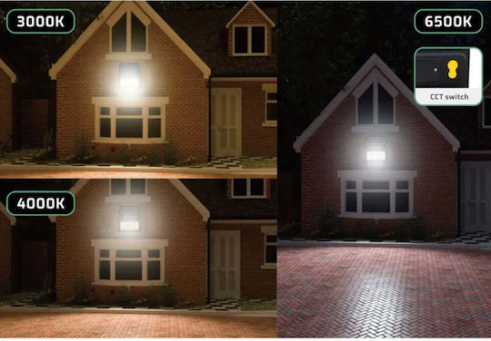 Vito Rezistent la apă Solar Proiector LED 20W Alb Natural 4000K IP65