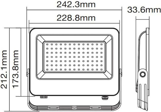 Vito Στεγανός Προβολέας LED 100W Ψυχρό Λευκό 6000K IP65