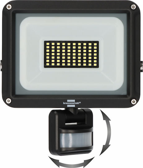 Brennenstuhl Jaro Στεγανός Προβολέας LED 30W Ψυχρό Λευκό 6500K με Αισθητήρα Κίνησης IP65
