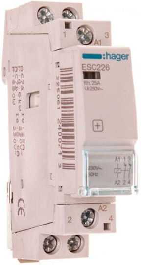 Hager Phase 2-Pole Power Relay 25A 230V