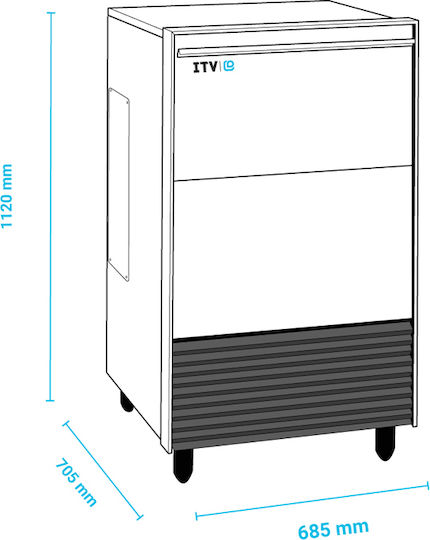 ITV Ice Makers Pulsar 145 Παγομηχανή Pulsar με Ημερήσια Παραγωγή 135kg & Χωρητικότητα 80kg
