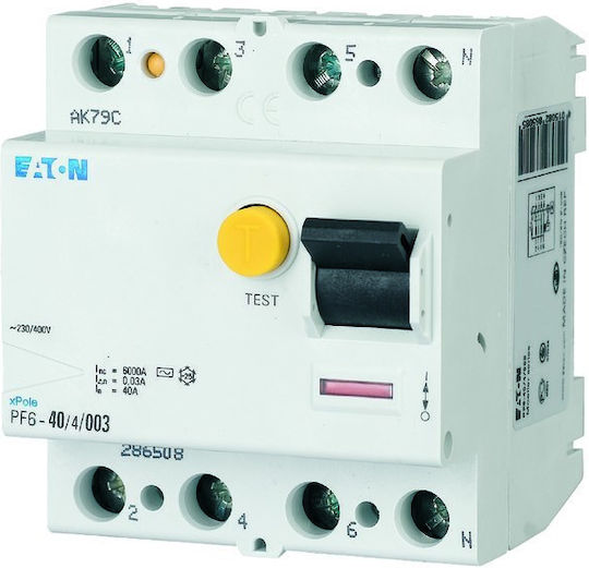 Residual Current Circuit Breaker 4p 63a 0.3a Type Ac Pf6-63 4 03 286514
