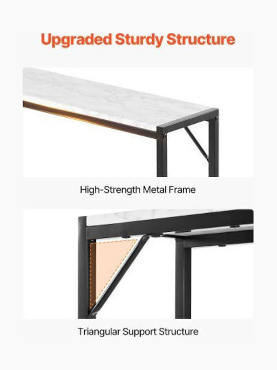 Κονσόλα Μεταλλική με Μαρμάρινη Επιφάνεια Marble Μ110xΠ23.9xΥ74.2εκ.