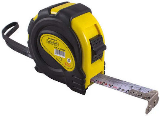 Topmaster Tape Measure with Auto-Rewind and Magnet 25mm x 10m