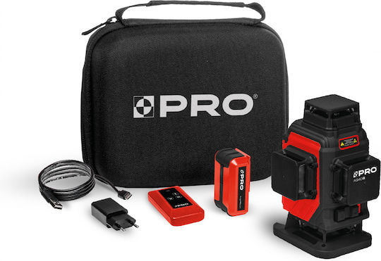 Profindustry PRO-AQ4DG Γραμμικό Αλφάδι Laser Πράσινης Δέσμης με Εύρος Εργασίας 30m