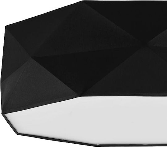 TK Lighting Kantoor Ceiling Mount Light 52cm Black with Socket E27