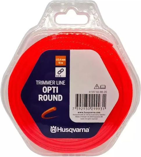 Husqvarna Opti Round Brush Cutter Trimmer Line 2.4mm 15m 597 66 88-20