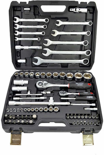 AWTools Ratschen- & Steckschlüssel-Sets 1\4" & 1\2" 82Stück