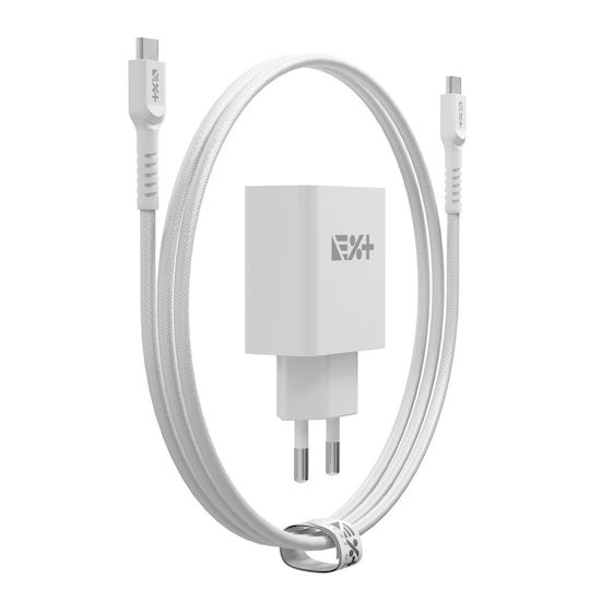 Next One Φορτιστής με Θύρα USB-C και Καλώδιο USB-C - USB-C 20W Power Delivery Λευκός