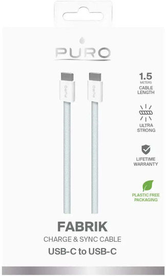 Puro USB 2.0 Cable USB-C male - USB-C 60W PD Μπλε 1.5m
