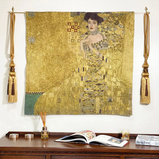 Signare Wandteppich 100x100cm – Gustav Klimt Frau in Gold