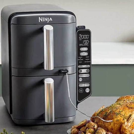 Ninja Friteuză cu aer cu Coș Detașabil Dublu 9.5lt Gri SL451EU