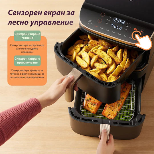 Cosori Turbo Tower Pro Heißluftfritteuse mit Wi-Fi 10,8 l Schwarz