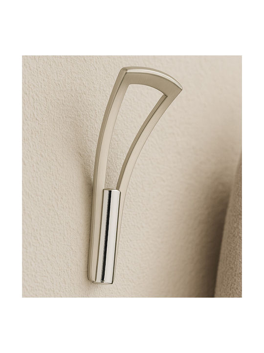 Viobrass Metal Wall Hanger Chrome 4x7.7cm 1pc