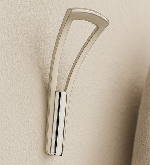 Viobrass Metal Wall Hanger Chrome 4x7.7cm 1pc