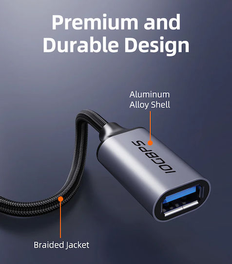 Cabletime Converter USB-C male to USB-A female Gray 1pcs CT-CMAF10-AGL