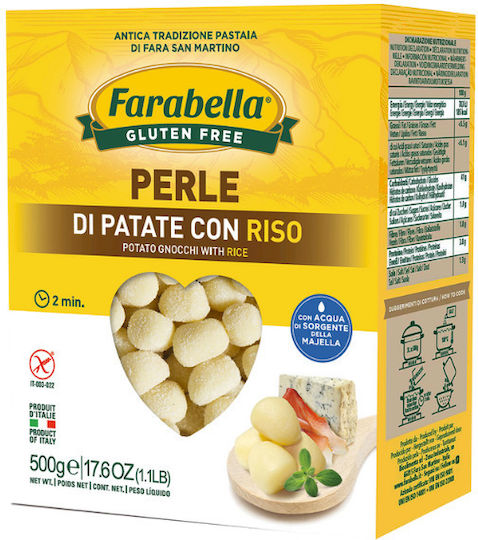 Farabella Νιόκι Μικρά Gnocchi Perle Chicche Πατάτας Ρυζιού Χωρίς Γλουτένη 250gr