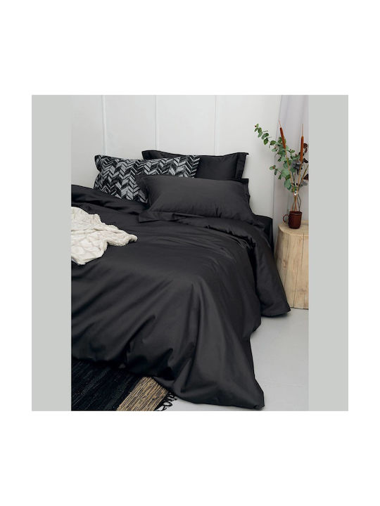 Palamaiki Luxe Sateen Pillowcase Set Oxford Coal 50x75cm.