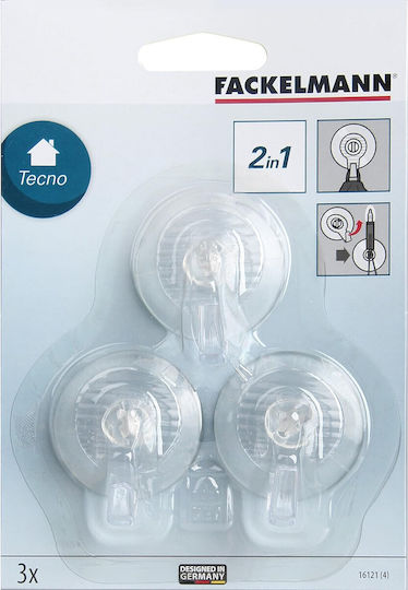 Fackelmann Haken Badezimmer Einzeln ​4.5x4.5cm Transparentes